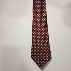 Paul‎ Dion Signature Mens Necktie 100% Silk Burgundy / Gold 60"